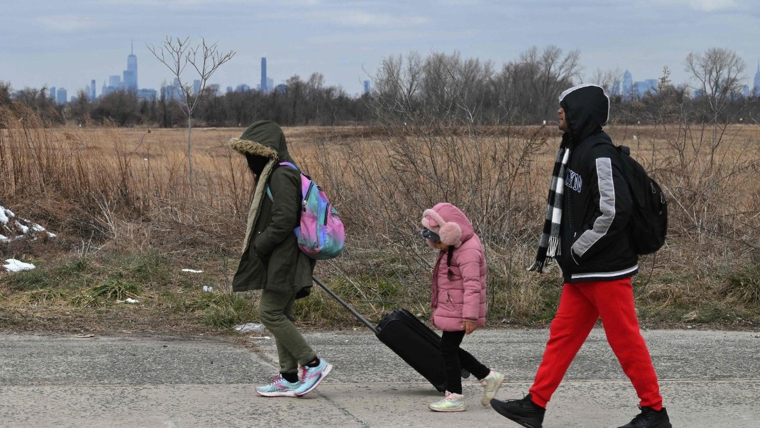 Migrants walking