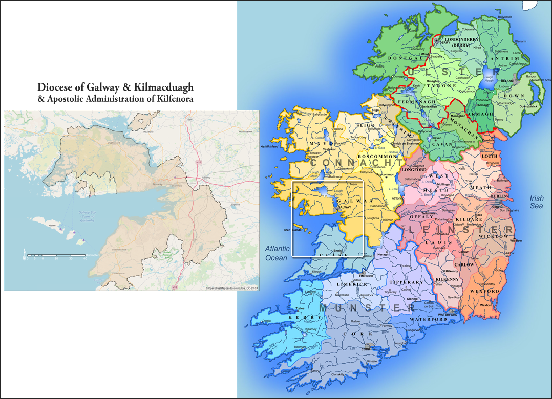 map of diocese relative to ireland